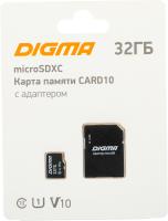 Карты памяти Digma MicroSDXC Class 10 Card10 DGFCA032A01 [DGFCA032A01]