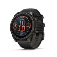 Умные часы и браслеты Garmin Fenix 8 Sapphire, Titanium 47мм (угольно-черный DLC, пепельно-черный силиконовый ремешок) [010-02904-21]