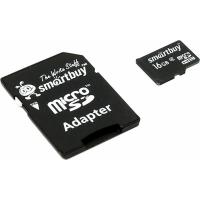 Карты памяти SmartBuy microSDHC (Class 10) 16 Гб + SD адаптер (SB16GBSDCL10-01)