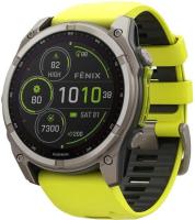 Умные часы и браслеты Garmin Fenix 8 Solar, Sapphire 51мм (титановый, желтый силиконовый ремешок) [010-02907-21]