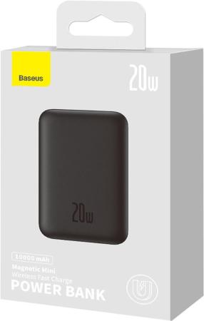 Портативные зарядные устройства Baseus Magnetic Mini Air Wireless Fast Charge Power Bank 20W 10000mAh (черный) [P10059001113-00, 6932172636166]