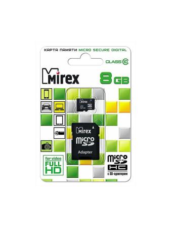 Карты памяти Mirex microSDHC (Class 10) 8GB (13613-AD10SD08) [13613-AD10SD08]