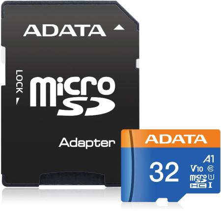 Карты памяти ADATA Premier AUSDH32GUICL10A1-RA1 microSDHC 32GB (с адаптером) [AUSDH32GUICL10A1-RA1]