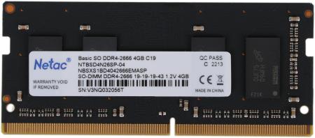 Оперативная память Netac Basic 4GB DDR4 SODIMM PC4-21300 NTBSD4N26SP-04 [NTBSD4N26SP-04]