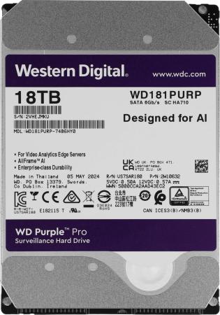 Жесткие диски WD Purple Pro 18TB WD181PURP [WD181PURP]