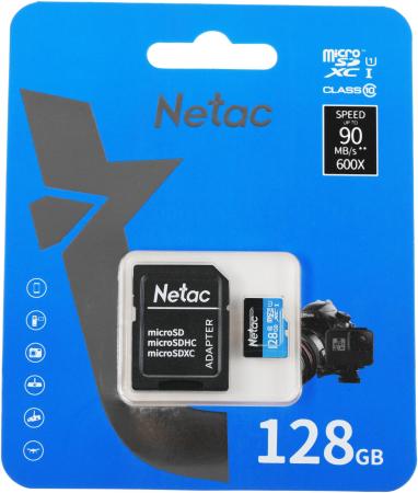 Карты памяти Netac P500 Standard 128GB NT02P500STN-128G-R + адаптер [NT02P500STN-128G-R]