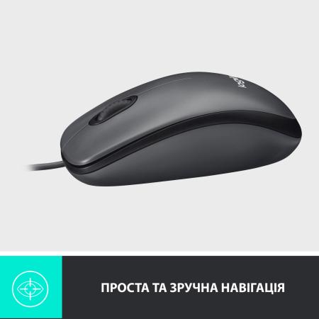Мыши Logitech M100 (черный, обновленный дизайн) [910-006652]