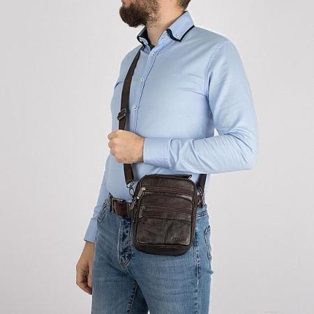 Женские и мужские сумки Poshete 252-8301-DBW (коричневый) [252-8301-DBW]