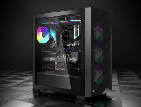 Корпуса PCCooler C3D510 ARGB (черный) [C3D510-BKP3-GL, 6940526106944]
