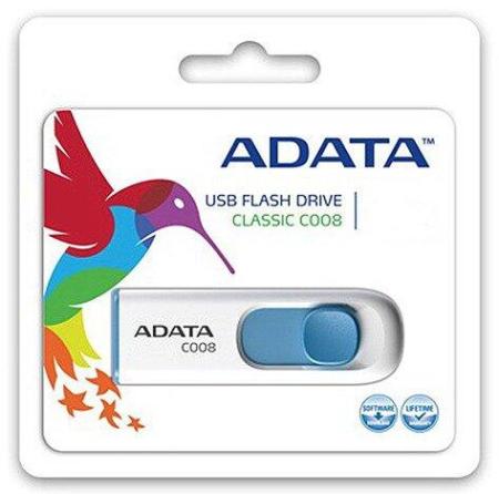 USB Flash ADATA C008 White+Blue 64 Гб (AC008-64G-RWE)