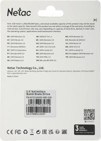 SSD Netac SA500 480GB NT01SA500-480-S3X [NT01SA500-480-S3X]