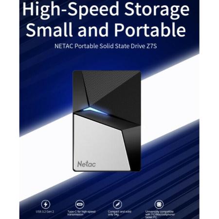 Внешние накопители Netac Z7S 2TB NT01Z7S-002T-32BK [NT01Z7S-002T-32BK]