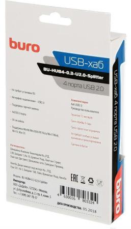 USB-хабы и док-станции Buro BU-HUB4-0.3-U2.0-Splitter [1001420]