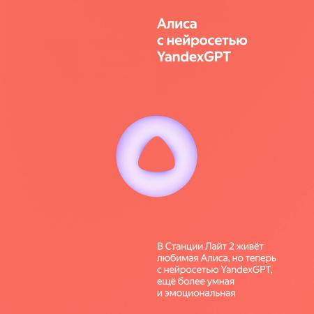 Беспроводные и портативные колонки Яндекс Станция Лайт 2 (коралловый) [YNDX-00026ORG]