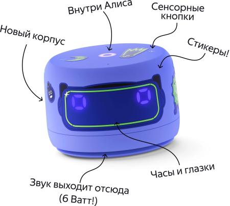 Беспроводные и портативные колонки Яндекс Станция Лайт 2 (фиолетовый) [YNDX-00026VIO]