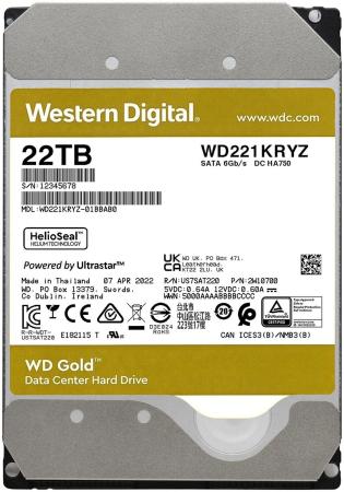 Жесткие диски WD Gold 22TB WD221KRYZ [WD221KRYZ]