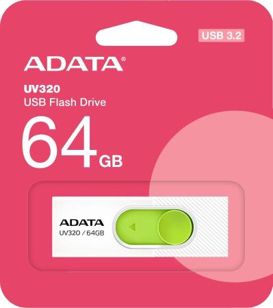 USB Flash ADATA UV320 64GB (белый/зеленый) [AUV320-64G-RWHGN]
