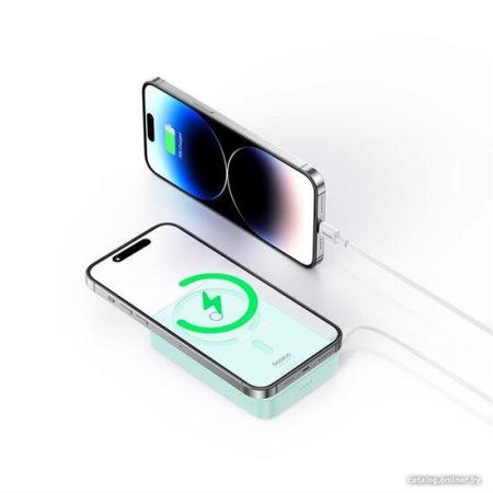 Портативные зарядные устройства Baseus MagPro Magnetic Bracket Wireless Fast-Charging Power Bank 20W 5000mAh (мятный) [P10064101333-00, 6932172647087]