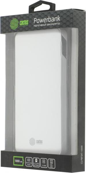 Портативные зарядные устройства CACTUS CS-PBFSKT-10000 (белый) [CS-PBFSKT-10000]