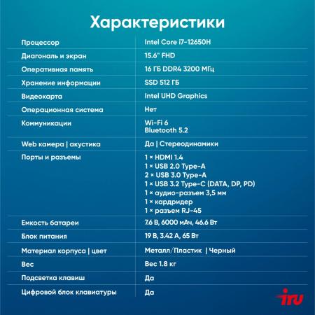 Ноутбуки iRU Strato 15ALI 2084776 [2084776]