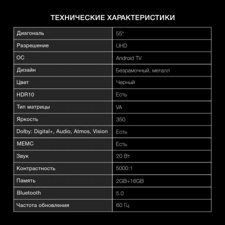 Телевизоры Hyundai H-LED55BU7009
