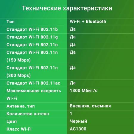 Беспроводные адаптеры Digma DWA-BT5-AC1300E [DWA-BT5-AC1300E, 1725764]