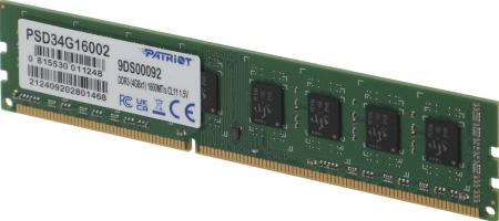 Оперативная память Patriot 4GB DDR3 PC3-12800 (PSD34G16002)