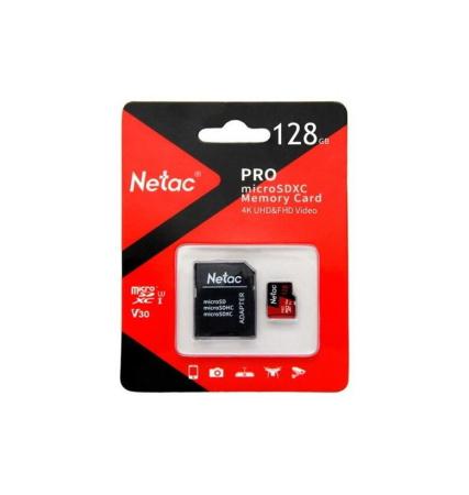 Карты памяти Netac P500 Extreme Pro 128GB NT02P500PRO-128G-R + адаптер [NT02P500PRO-128G-R]