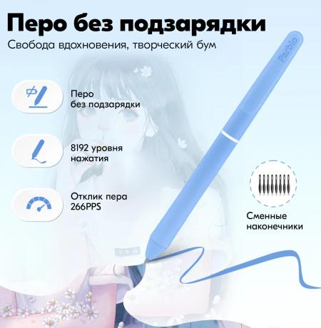 Графические планшеты Parblo Ninos N4 (голубой)