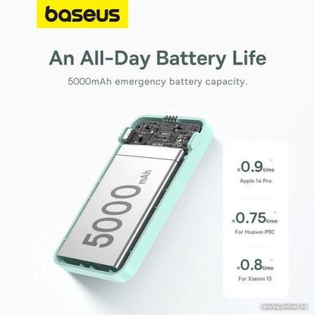 Портативные зарядные устройства Baseus MagPro Magnetic Bracket Wireless Fast-Charging Power Bank 20W 5000mAh (мятный) [P10064101333-00, 6932172647087]
