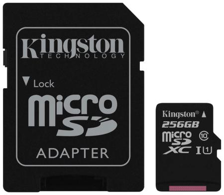 Карты памяти Kingston Canvas Select SDCS/256GB microSDXC 256GB (с адаптером) [SDCS/256GB]