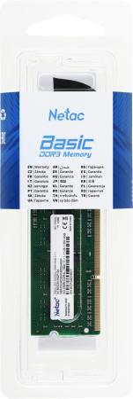 Оперативная память Netac Basic 4GB DDR3 SODIMM PC3-12800 NTBSD3N16SP-04 [NTBSD3N16SP-04]