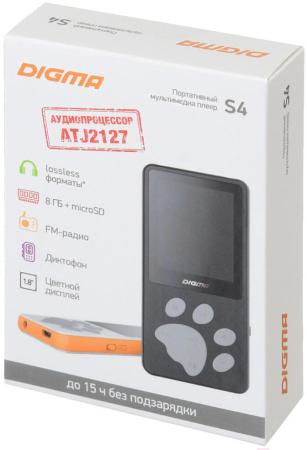 Плееры Digma S4 8GB (черный/серый) [1132617, S4BG]