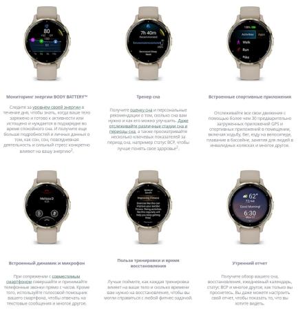 Умные часы и браслеты Garmin Venu 3S (слоновая кость, с силиконовым ремешком) [010-02785-04]
