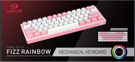 Клавиатуры Redragon Fizz (розовый/белый) [70672]