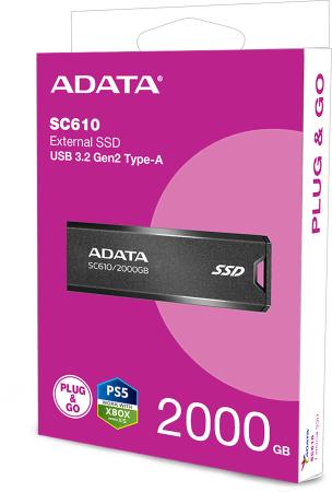 Внешние накопители ADATA SC610 2TB SC610-2000G-CBK/RD [SC610-2000G-CBK/RD]