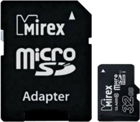 Карты памяти Mirex microSDHC UHS-I (Class 10) 32GB + адаптер [13613-ADSUHS32] [13613-ADSUHS32]