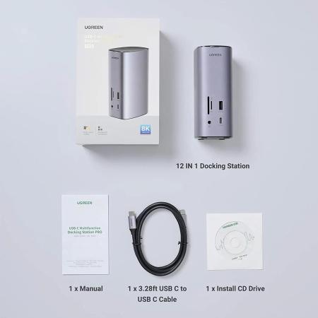 USB-хабы и док-станции Ugreen USB C Triple Display Docking Station 12-in-1 90325 [90325]