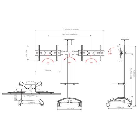 Кронштейны Arm Media PT-Stand-15 (серебристый)