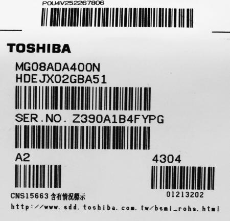 Жесткие диски Toshiba MG08 4TB MG08ADA400N [MG08ADA400N]