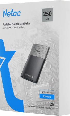 Внешние накопители Netac Z9 250GB NT01Z9-250G-32BK [NT01Z9-250G-32BK]