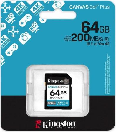 Карты памяти Kingston Canvas Go! Plus SDXC 64GB SDG4/64GB [SDG4/64GB]