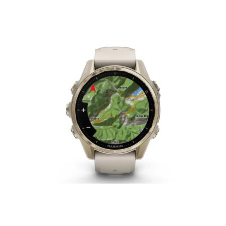 Умные часы и браслеты Garmin Fenix 8 Sapphire 43мм (золотистый, дымчато-серый ремешок) [010-02903-11]