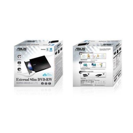 Оптические приводы ASUS SDRW-08D2S-U Lite (черный) [90-DQ0435-UA221KZ]
