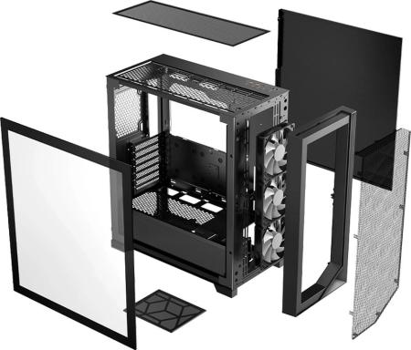 Корпуса PCCooler C3D510 ARGB (черный) [C3D510-BKP3-GL, 6940526106944]