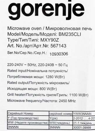 Микроволновые печи Gorenje BM235CLI