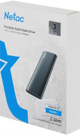 Внешние накопители Netac Z Slim 1TB NT01ZSLIM-001T-32BK [NT01ZSLIM-001T-32BK]