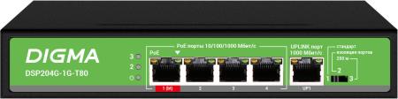 Коммутаторы Digma DSP204G-1G-T80 [DSP204G-1G-T80, 1976040]