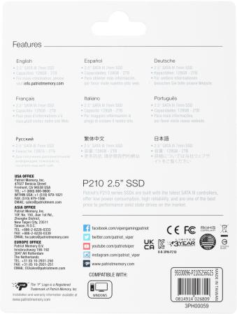 SSD Patriot P210 256GB P210S256G25 [P210S256G25]