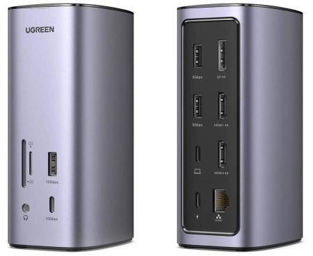 USB-хабы и док-станции Ugreen USB C Triple Display Docking Station 12-in-1 90325 [90325]